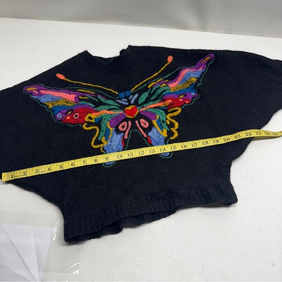 MOTHER THE BATWINGS PULLOVER Colorful croppButterfly Embroidered Sweater SZ XS/S - Picture 7 of 12